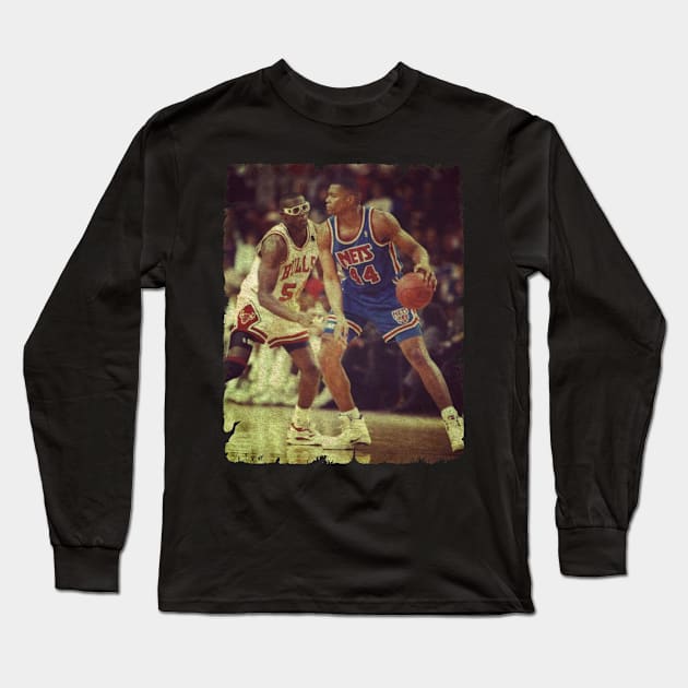 Derrick Coleman vs Horace Grant - Young DC Battling Horace Long Sleeve T-Shirt by MJ23STORE